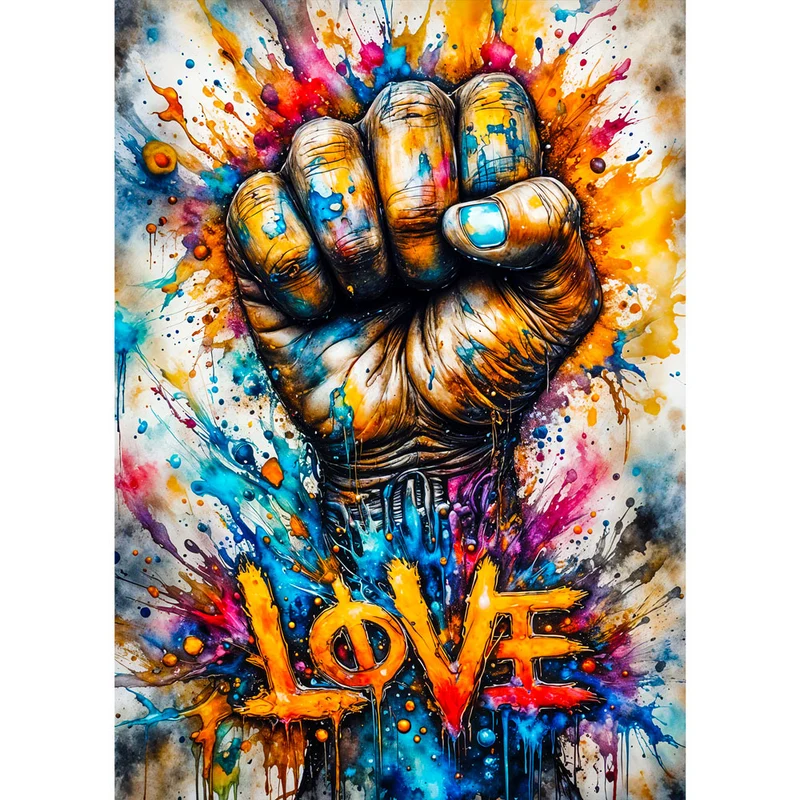 5D Diamond Painting – Fist of Love