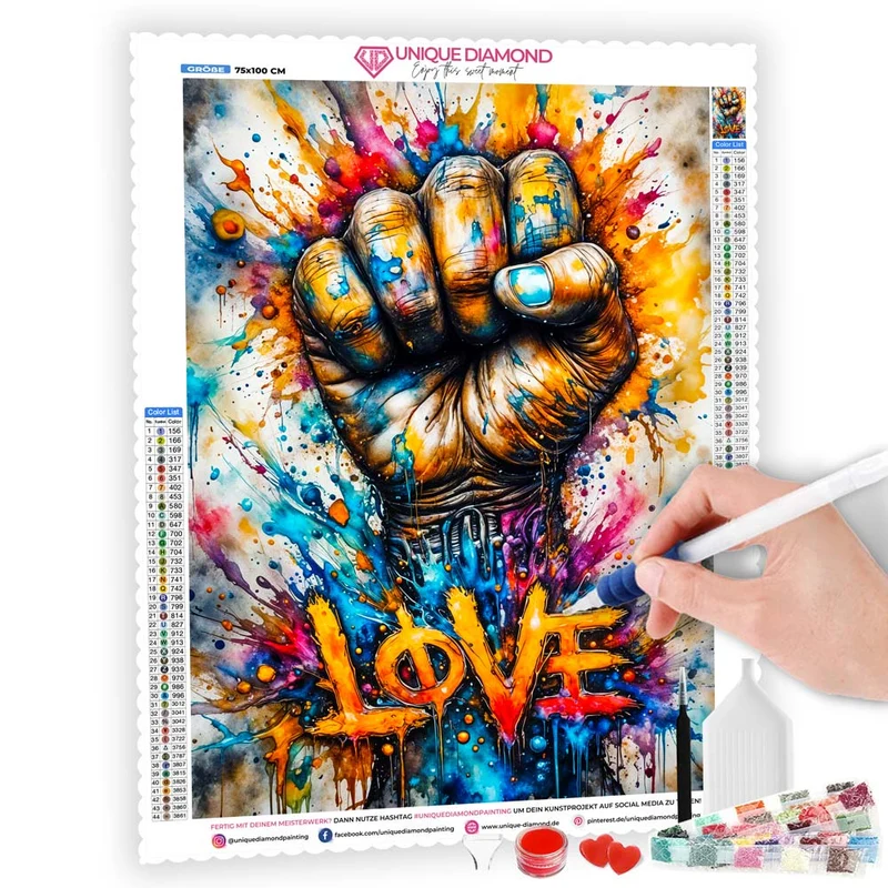 5D Diamond Painting – Fist of Love