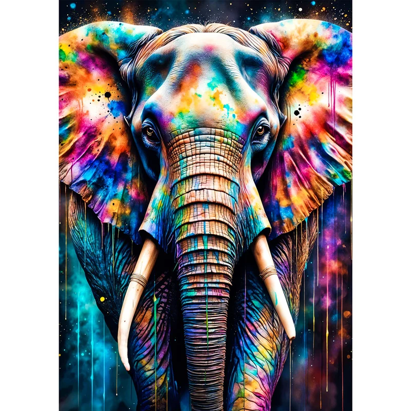 5D Diamond Painting – Farbrausch Elefant