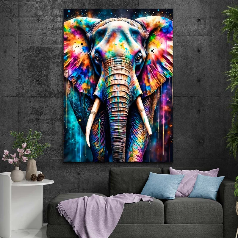 5D Diamond Painting – Farbrausch Elefant