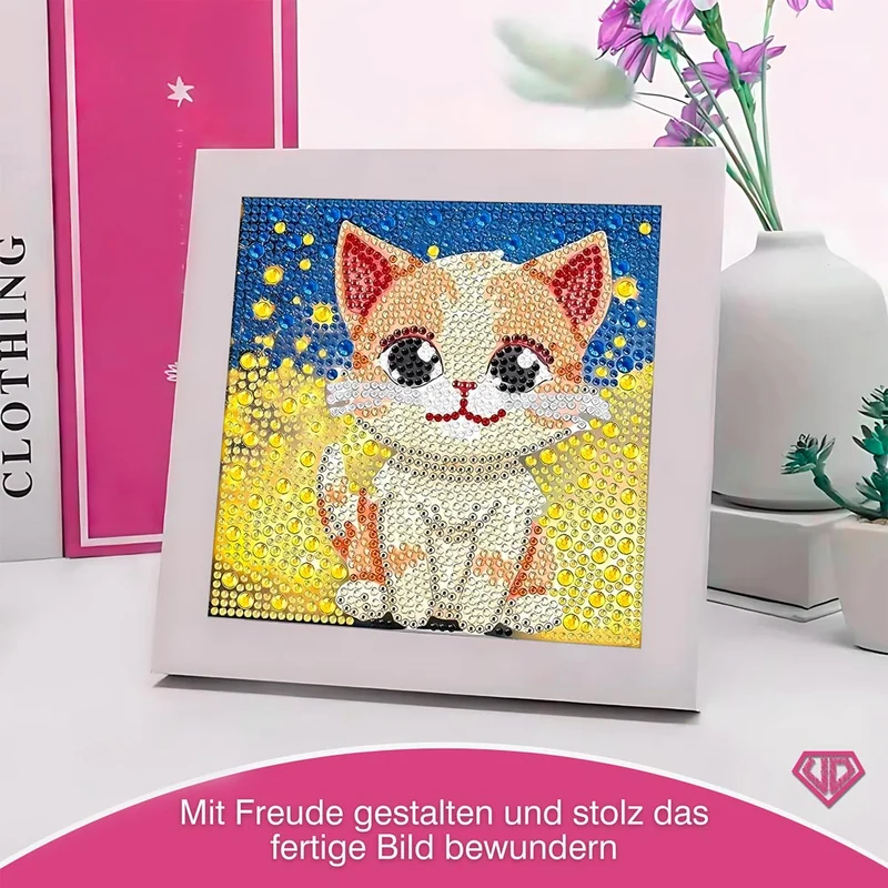 5D Diamond Painting Sternenglanz-Kätzchen mit Strasssteine