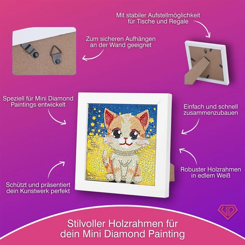 5D Diamond Painting Sternenglanz-Kätzchen mit Strasssteine