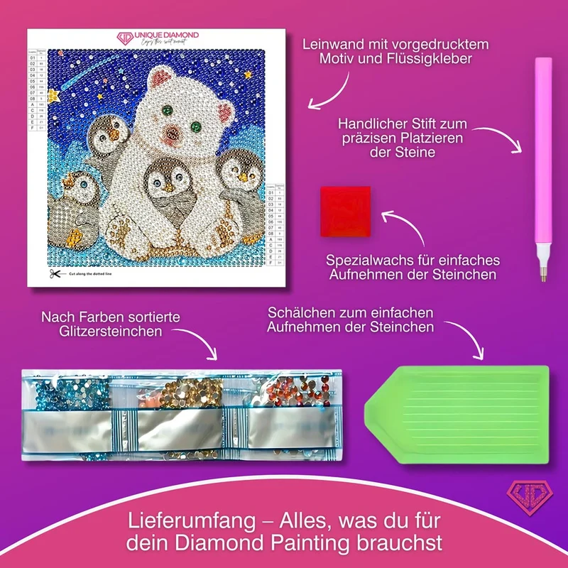5D Diamond Painting Freunde im Sternenlicht mit Strasssteine