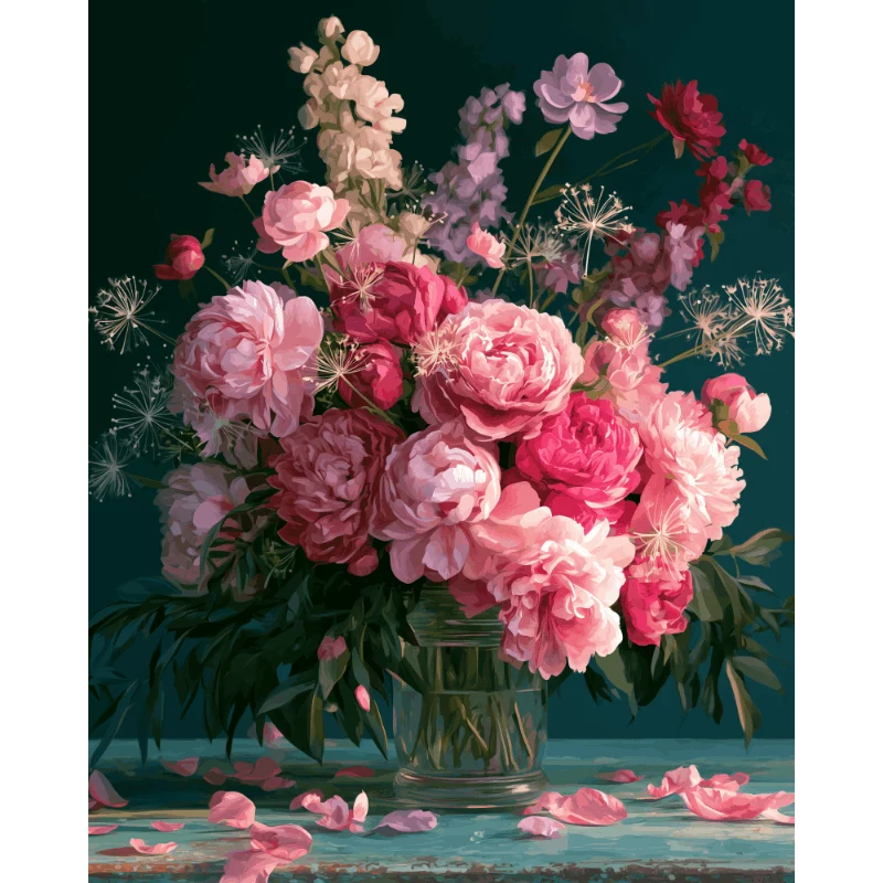 Strömende Rosenblätter