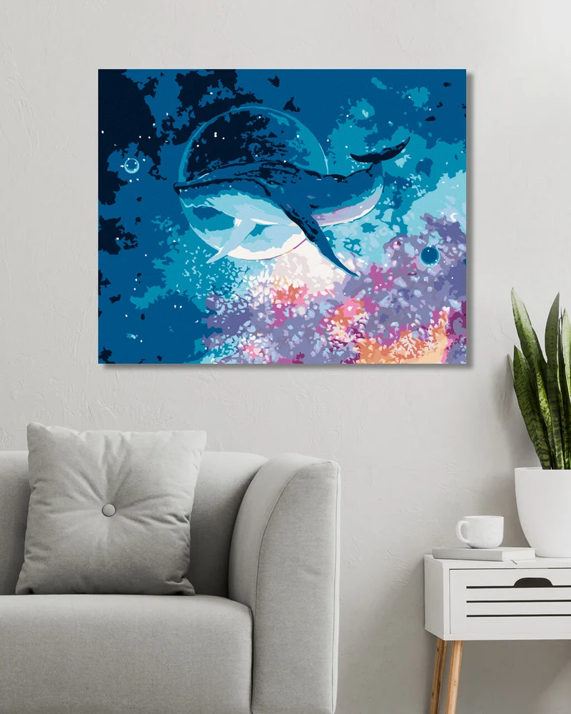 Diamond painting - TAUCHENDER WAL IM WELTRAUM