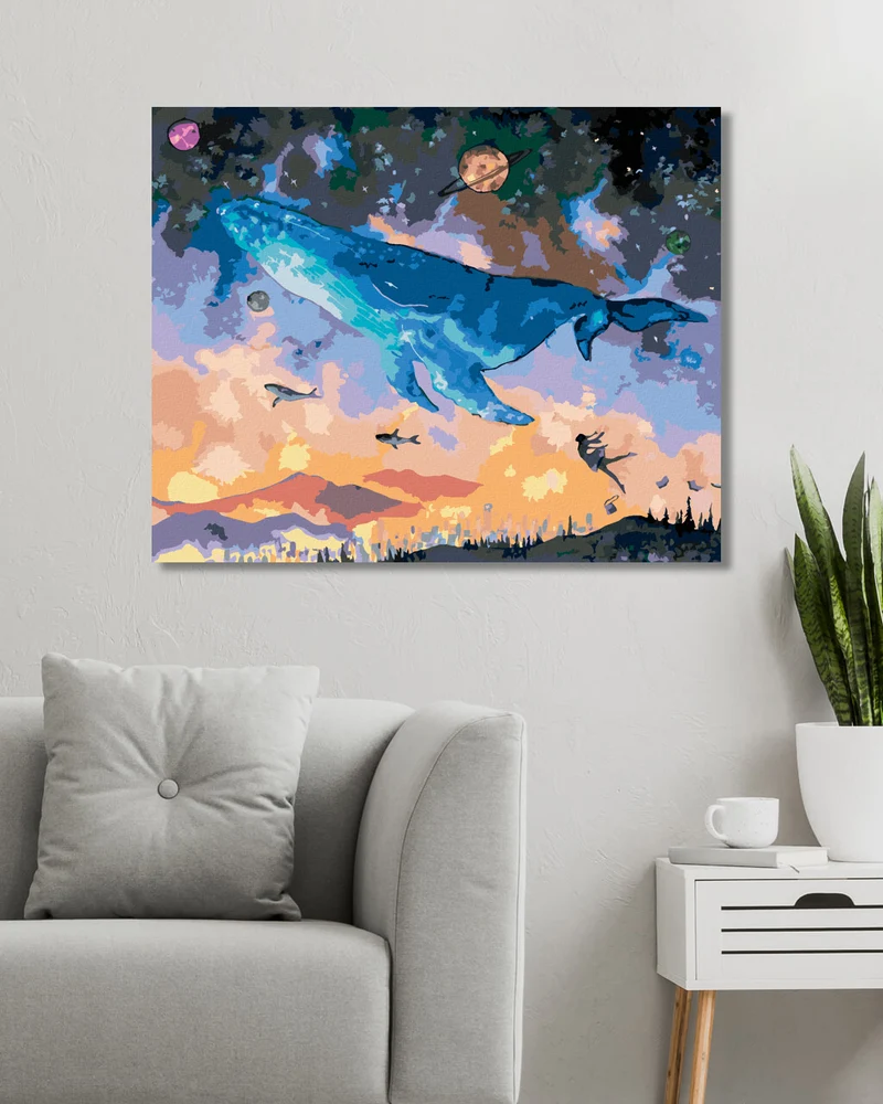 Diamond painting - EIN WALFISCH, DER IN EIN FANTASIEUNIVERSUM EINTAUCHT
