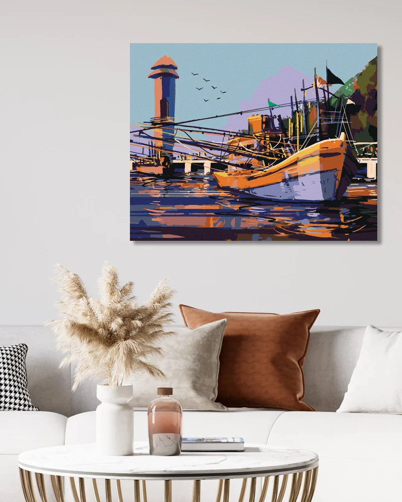 Diamond painting - GROSSES FISCHERBOOT