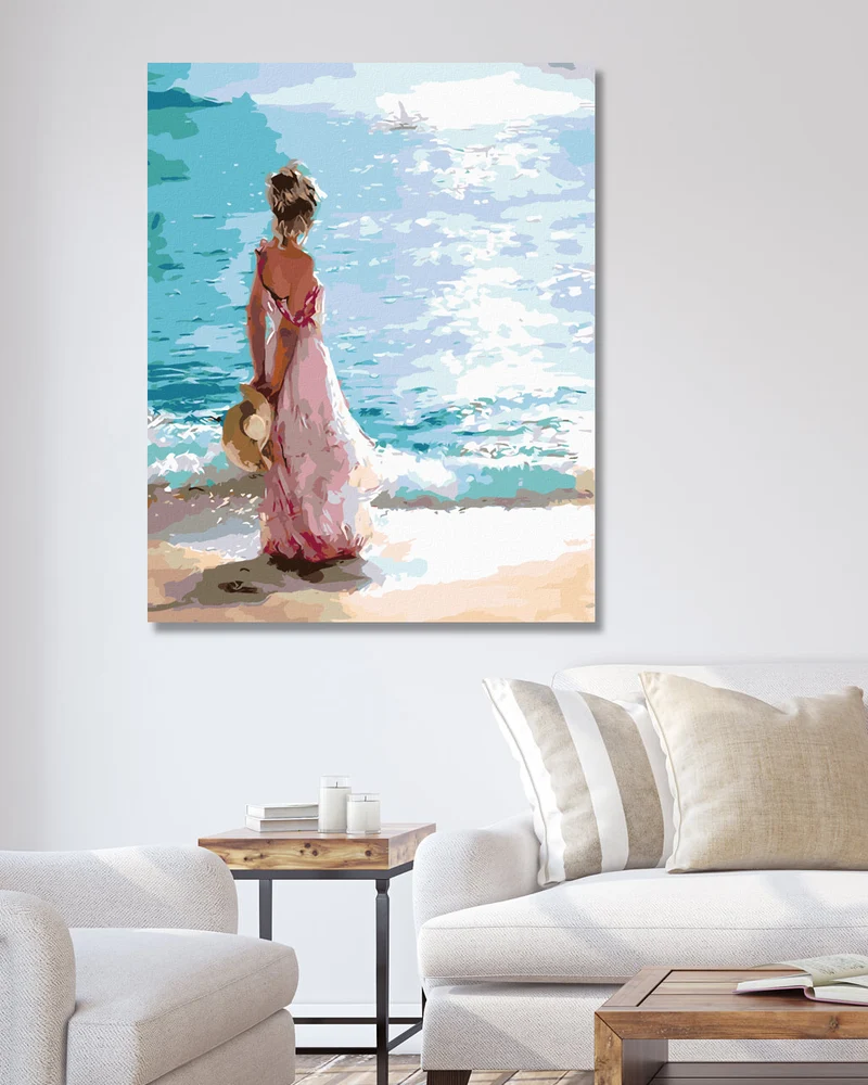 Diamond painting - FRAU AM STRAND