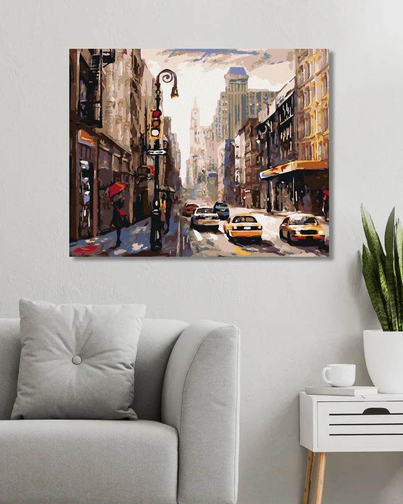 Diamond painting - FRAU MIT REGENSCHIRM IN NEW YORK