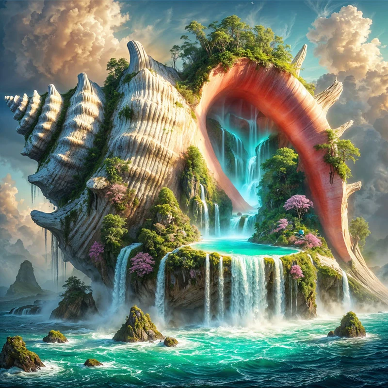 5D Diamond Painting – Wasserparadies in der Riesenmuschel