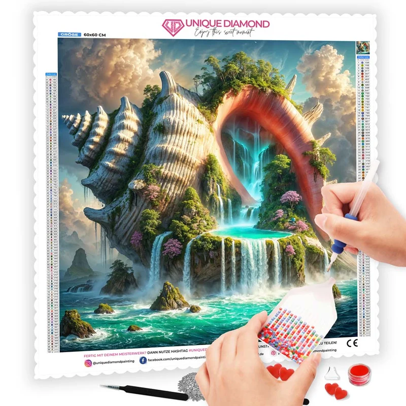 5D Diamond Painting – Wasserparadies in der Riesenmuschel