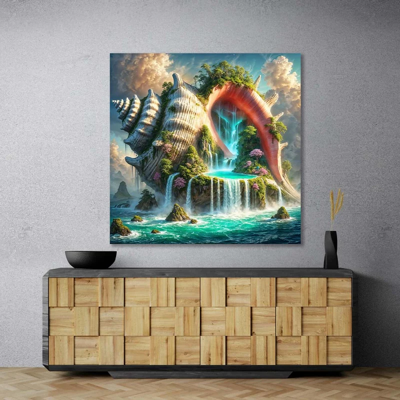 5D Diamond Painting – Wasserparadies in der Riesenmuschel