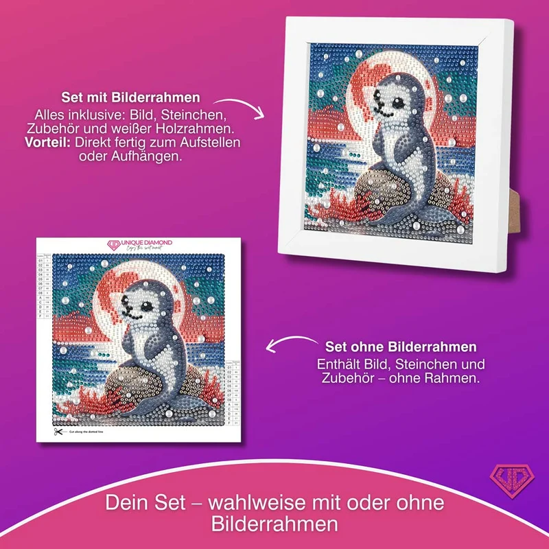 5D Diamond Painting – Robbe Luna im Polarlicht