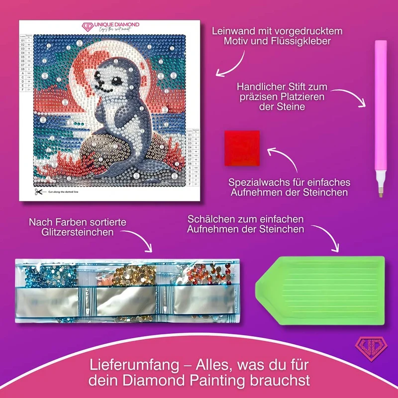 5D Diamond Painting – Robbe Luna im Polarlicht