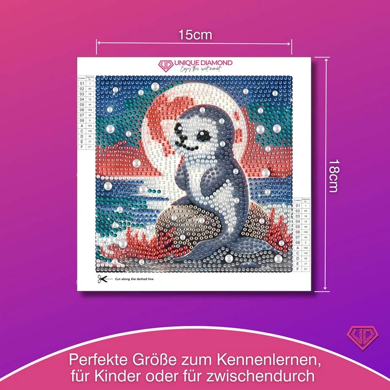 5D Diamond Painting – Robbe Luna im Polarlicht