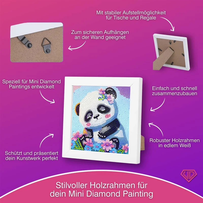 5D Diamond Painting Mini-Bild – Panda Lian im Blütenzauber