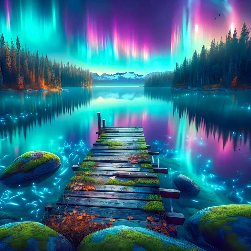 5D Diamond Painting – Aurora Lake Dreams