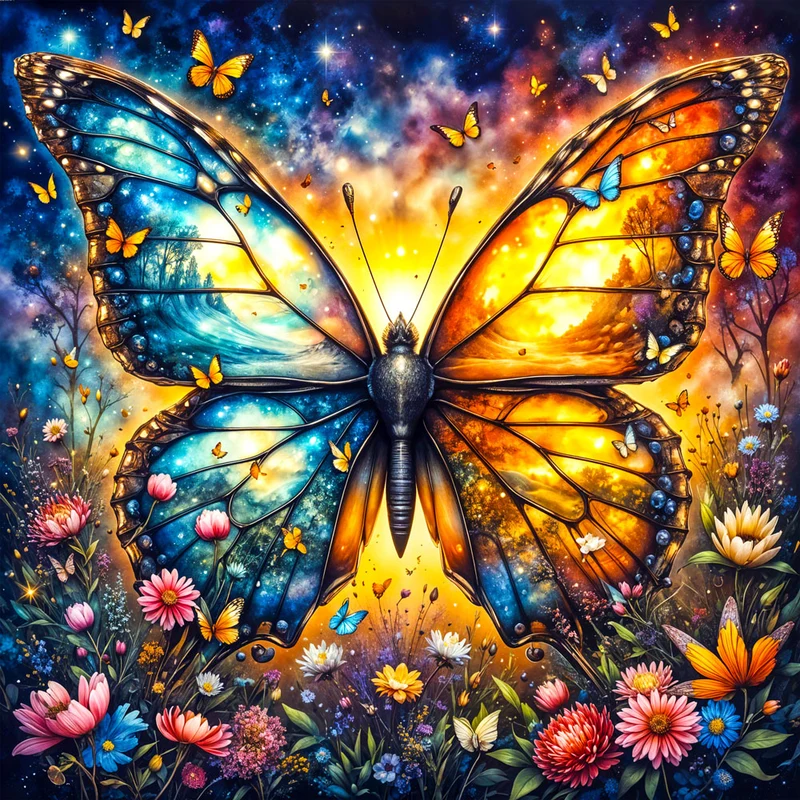 5D Diamond Painting – Schmetterling der Elemente