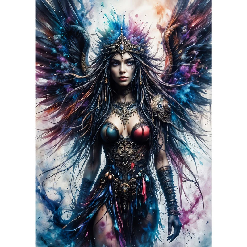 5D Diamond Painting – Kriegerin der Elemente