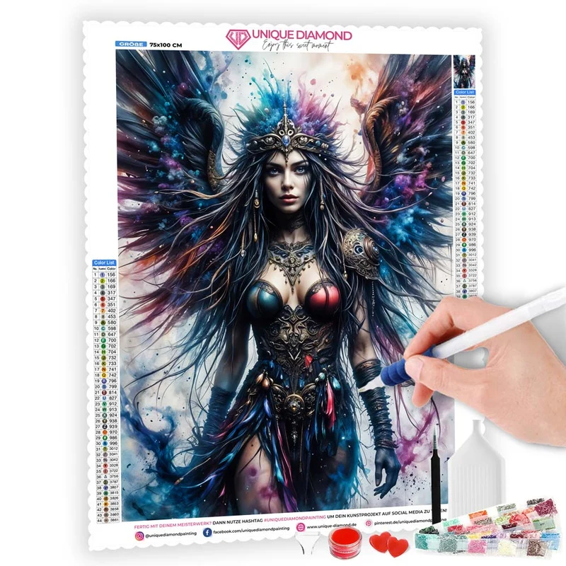 5D Diamond Painting – Kriegerin der Elemente
