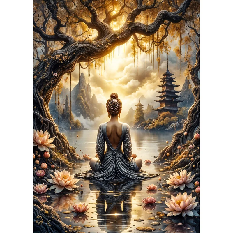 5D Diamond Painting – Lotus-Meditation
