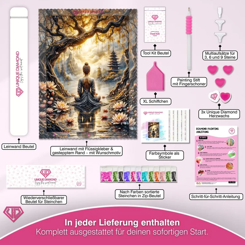 5D Diamond Painting – Lotus-Meditation