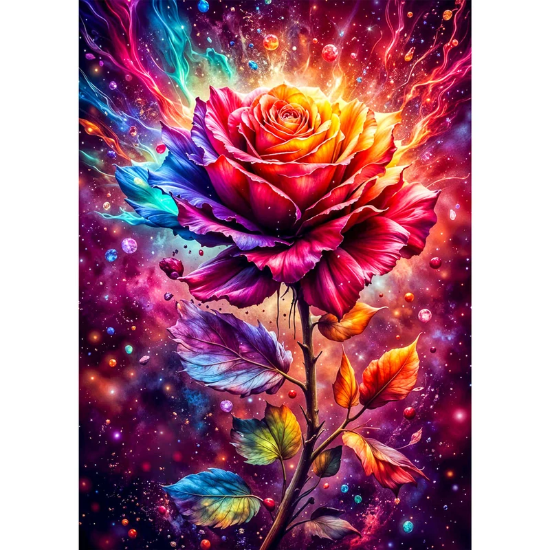 5D Diamond Painting – Galaktische Rosenblüte