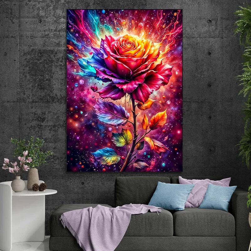 5D Diamond Painting – Galaktische Rosenblüte