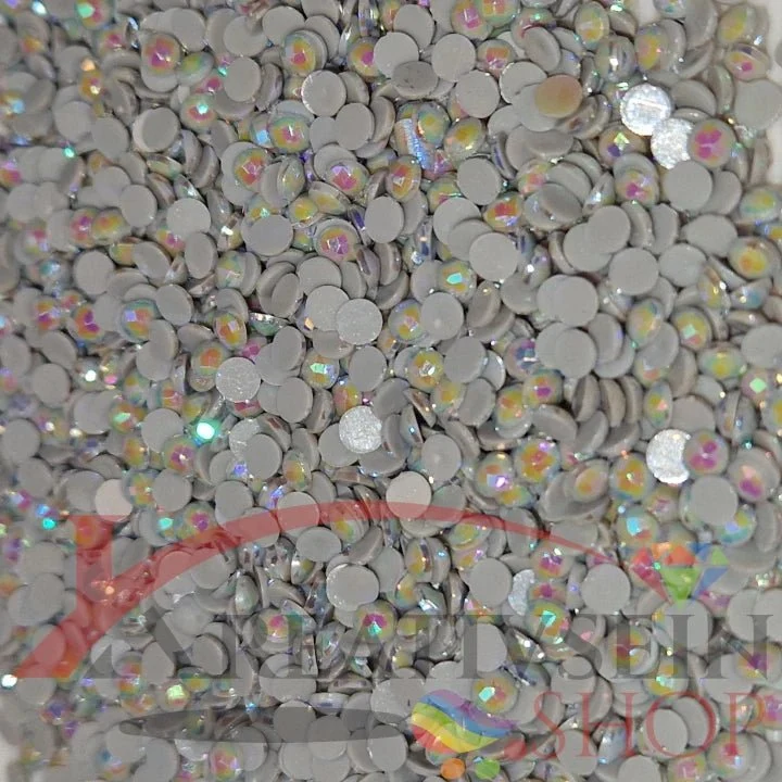 DMC 415 Pearl Grey - runde Steine - Aurora Borealis (AB) - Diamond Painting