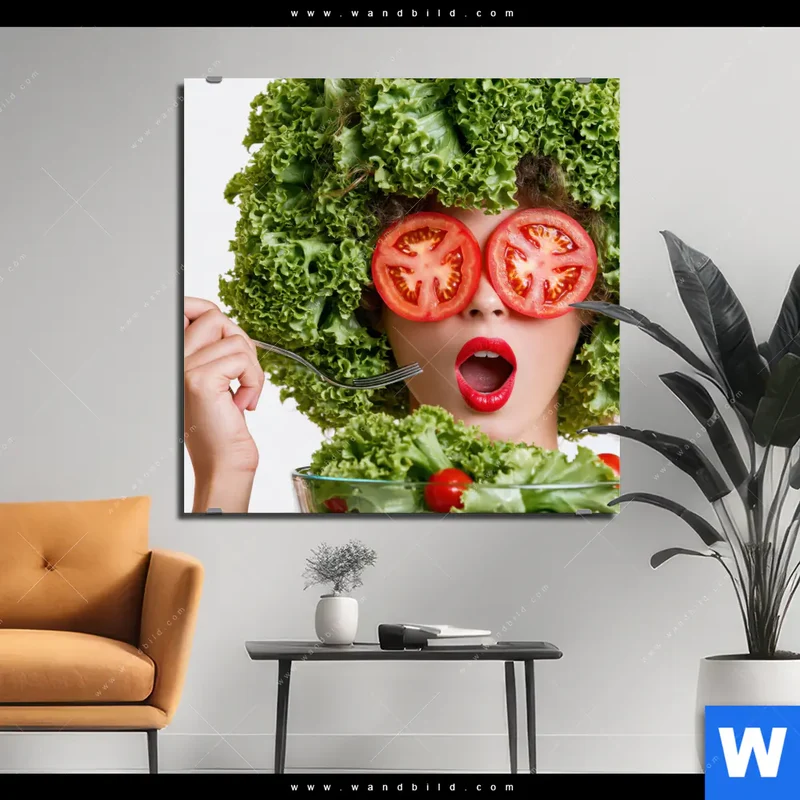 Alu-Dibond Bild | Salat Diva | Quadrat