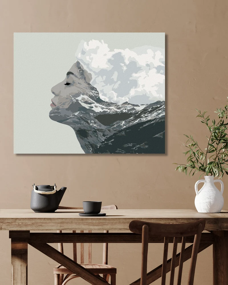 Diamond painting - FRAU MIT DOPPELEXPOSITION