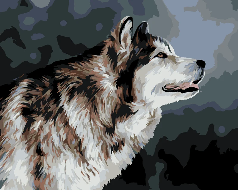 Diamond painting - AUSSCHAU HALTENDER HUSKY
