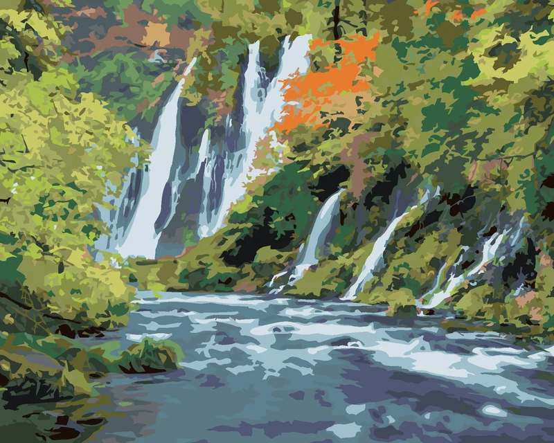Diamond painting - WASSERFÄLLE INMITTEN EINES WALDES (DENNIS FRATES)