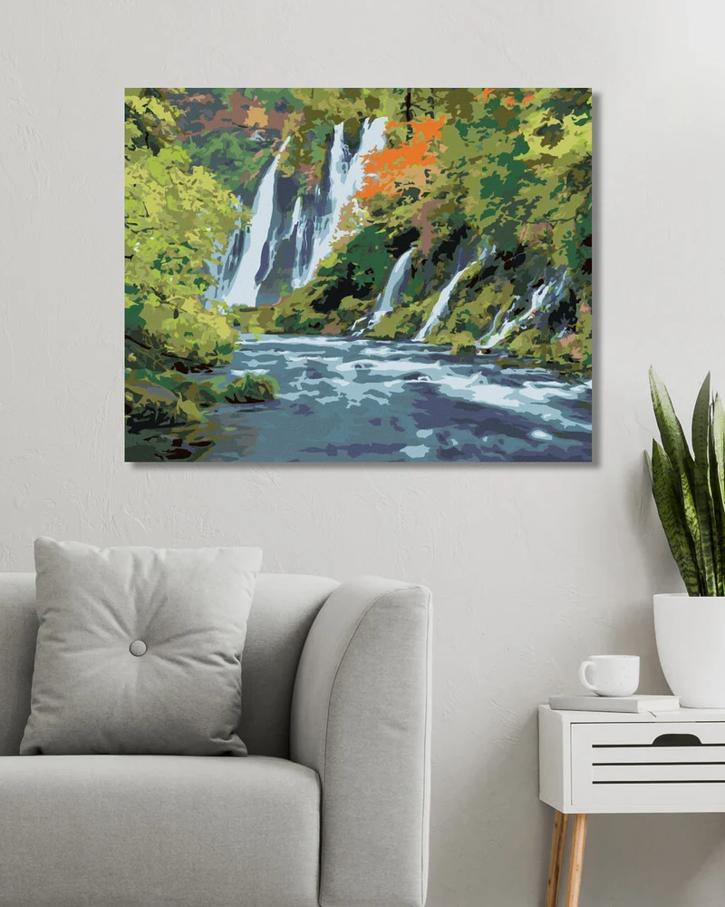 Diamond painting - WASSERFÄLLE INMITTEN EINES WALDES (DENNIS FRATES)