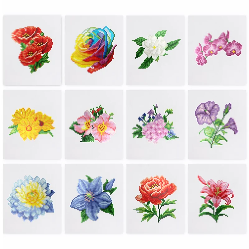 5D Diamond Painting LuxGem - Fleurs Éternelles - 12 Mini Motive