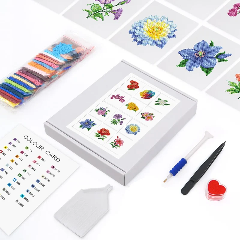 5D Diamond Painting LuxGem - Fleurs Éternelles - 12 Mini Motive