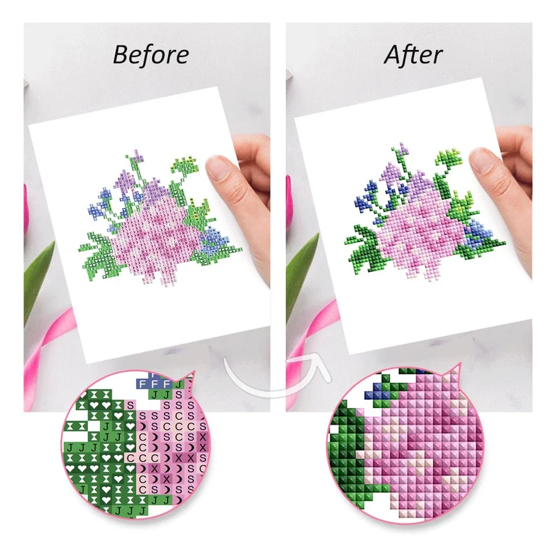 5D Diamond Painting LuxGem - Fleurs Éternelles - 12 Mini Motive