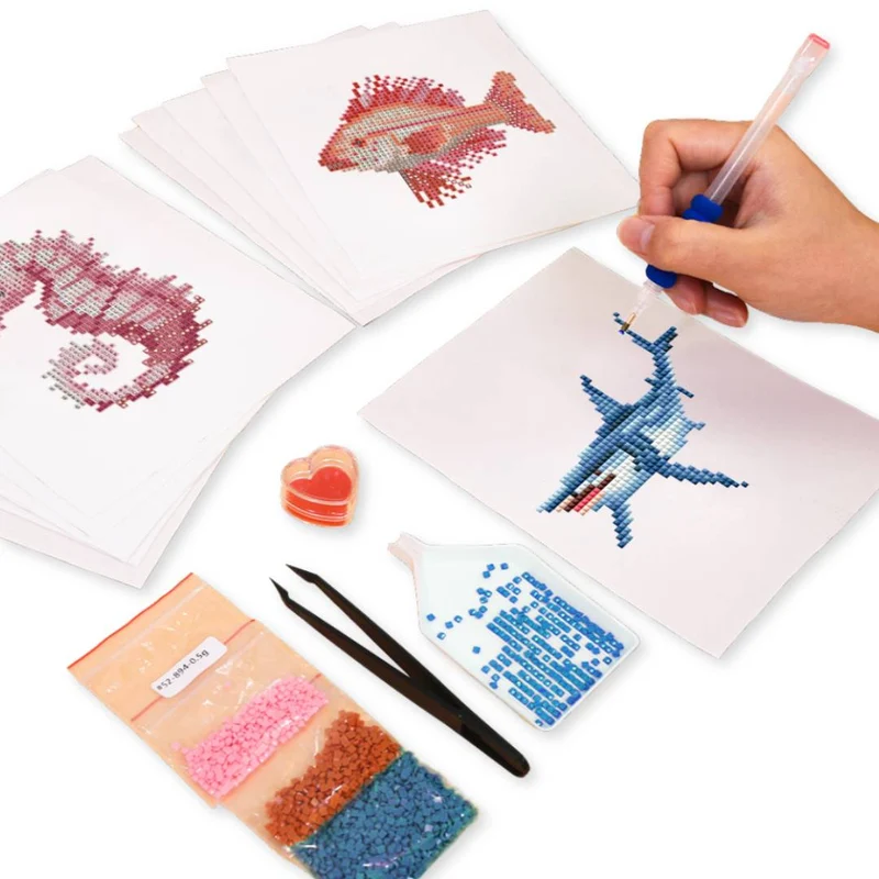 5D Diamond Painting LuxGem - Meeresbewohner - 12 Mini Motive