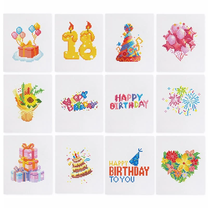 5D Diamond Painting LuxGem - Happy Birthday - 12 Mini Motive