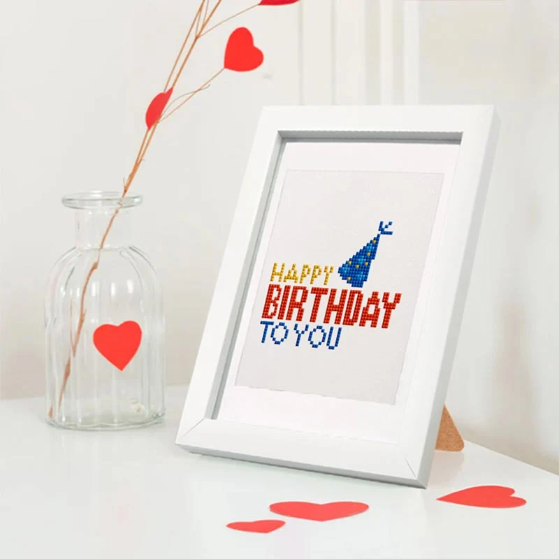 5D Diamond Painting LuxGem - Happy Birthday - 12 Mini Motive