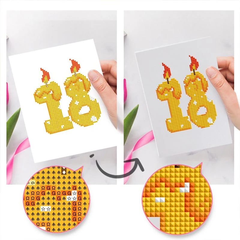 5D Diamond Painting LuxGem - Happy Birthday - 12 Mini Motive