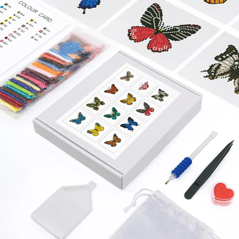 5D Diamond Painting LuxGem - Schmetterlingszauber - 12 Mini Motive