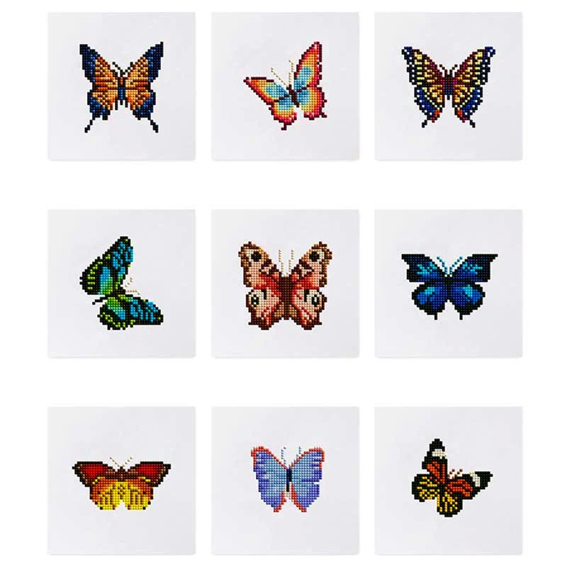 5D Diamond Painting LuxGem - Schmetterlingskollektion - 9 Mini Motive