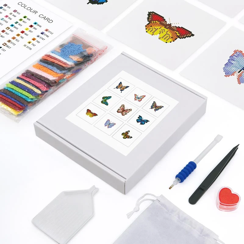 5D Diamond Painting LuxGem - Schmetterlingskollektion - 9 Mini Motive