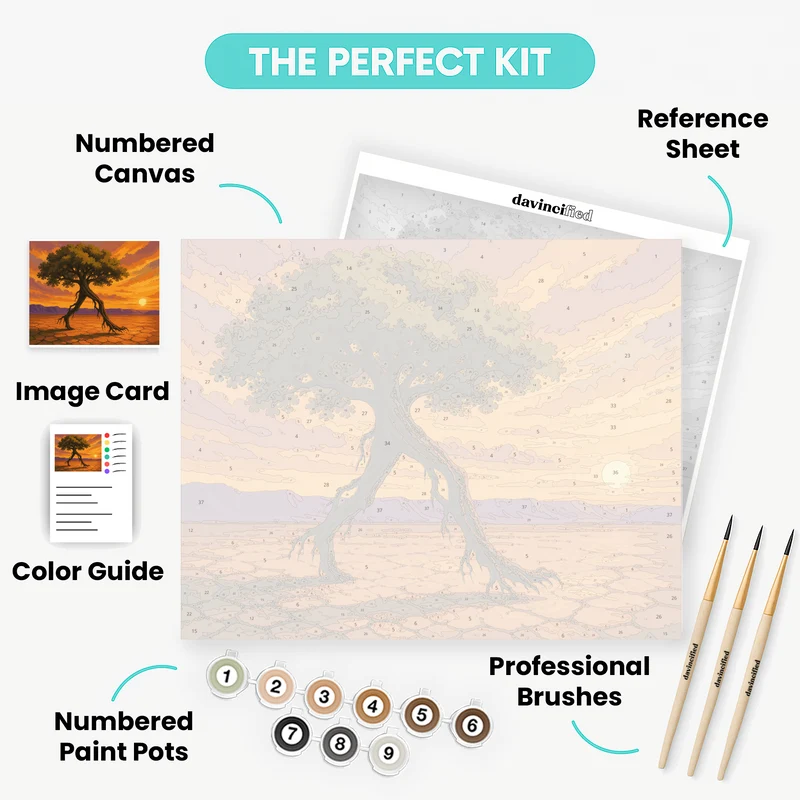 Walking Tree at Sunset - Paint by Numbers Kit
