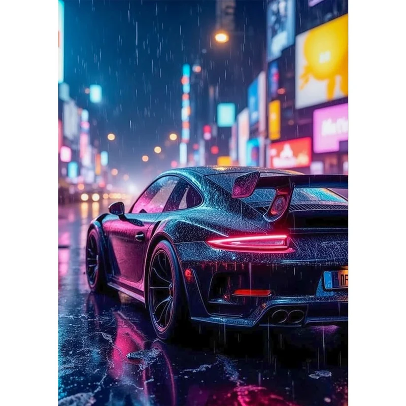 5D Diamond Painting – Neon Night Drive