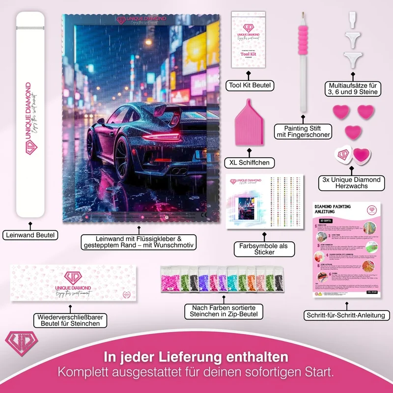 5D Diamond Painting – Neon Night Drive