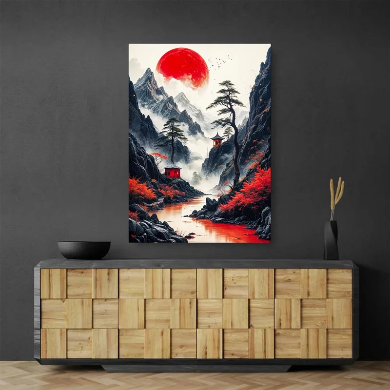 5D Diamond Painting – Red Moon Serenity