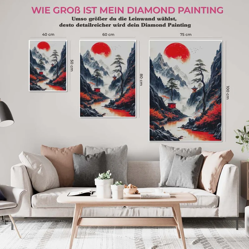 5D Diamond Painting – Red Moon Serenity