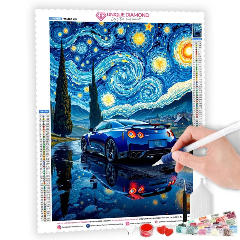 5D Diamond Painting – GT-R Night Ride